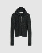 Compact Hood Charcoal Melange Fuzzy Alpaca