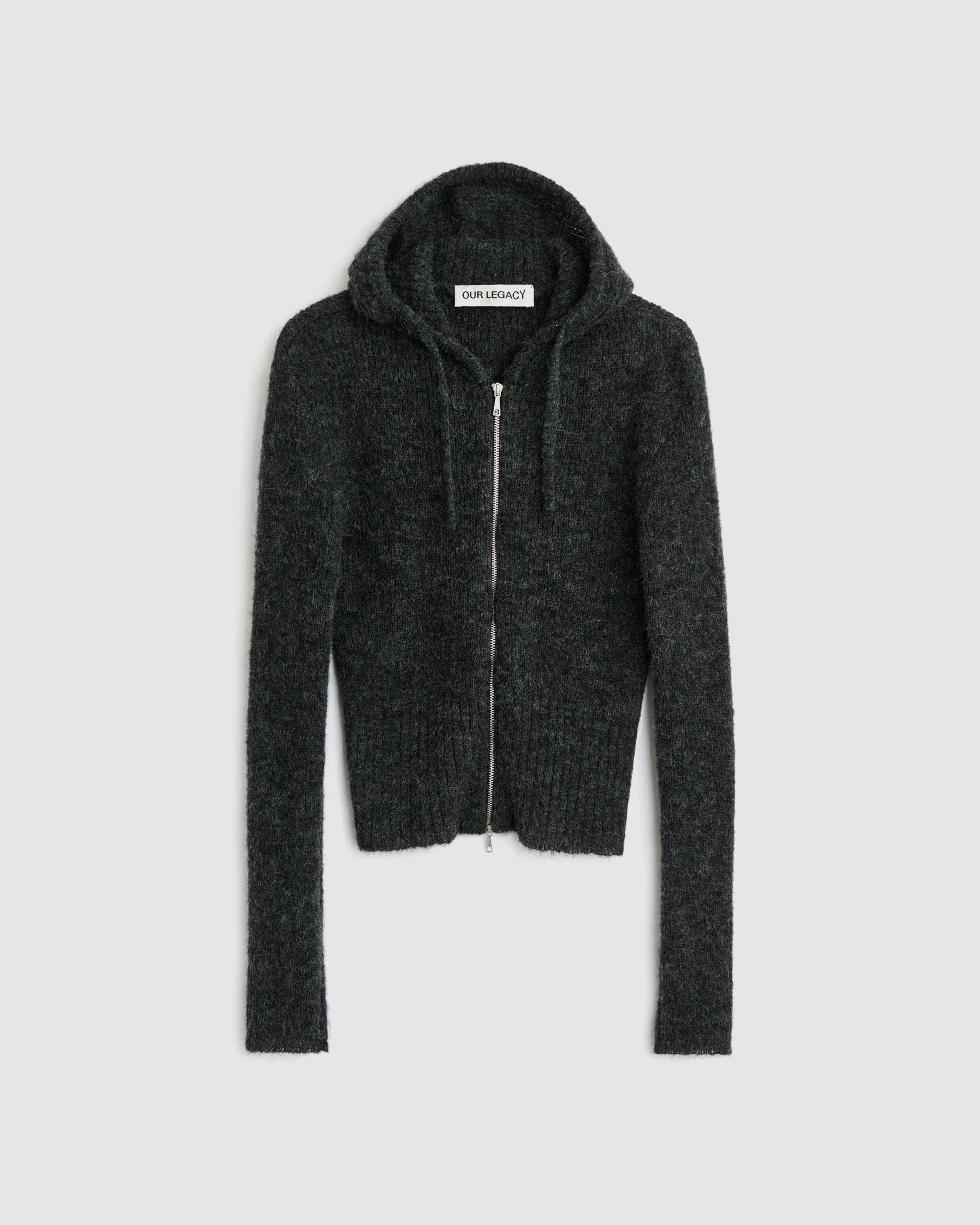 Compact Hood Charcoal Melange Fuzzy Alpaca