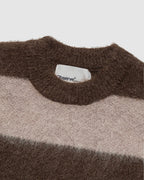 Wool Mohair Striped Knit Mocha
