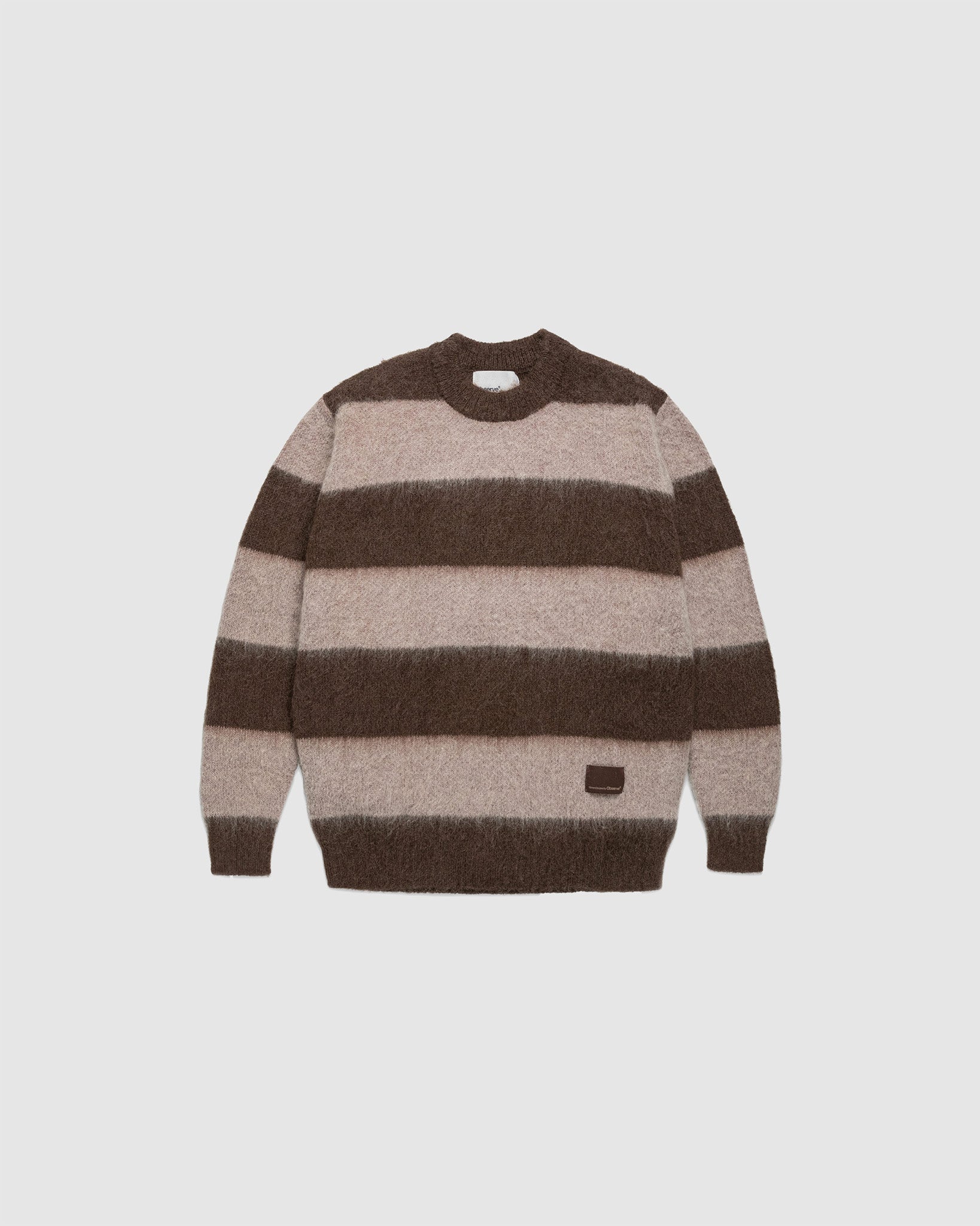 Wool Mohair Striped Knit Mocha
