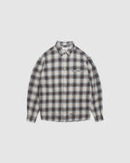Plaid Panel Flannel Shirt Beige/Blue