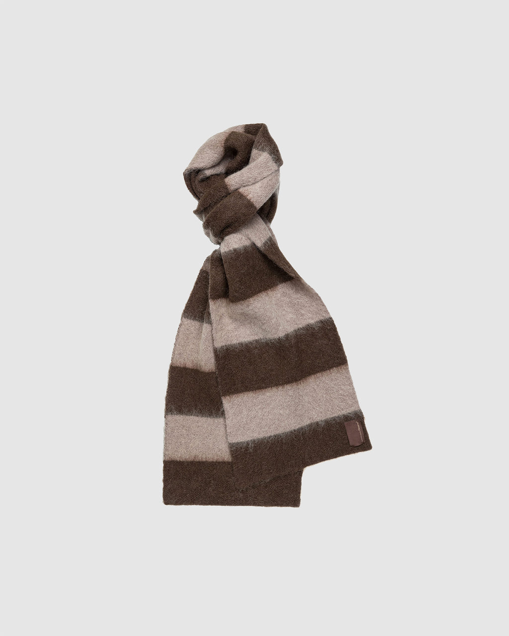 Wool Mohair Striped Knit Scarf