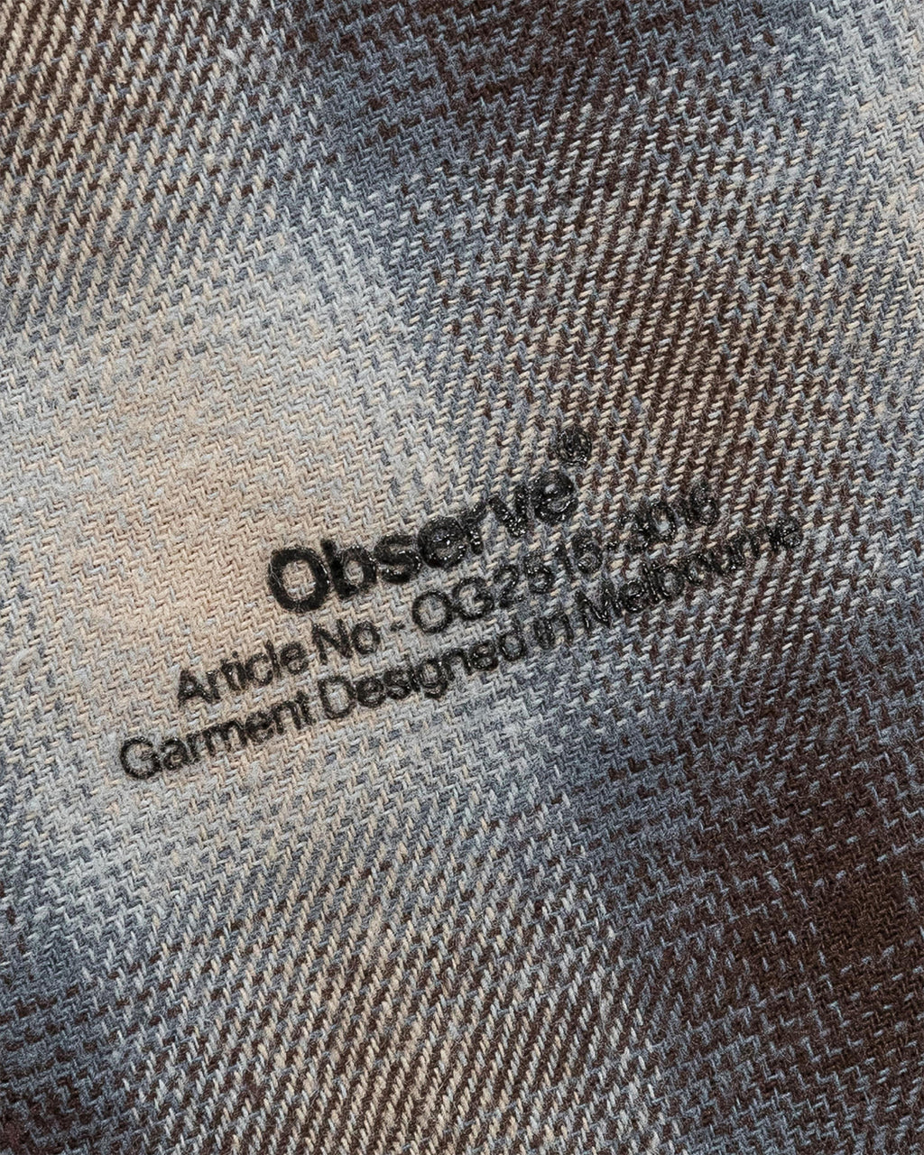 Plaid Panel Flannel Shirt Beige/Blue