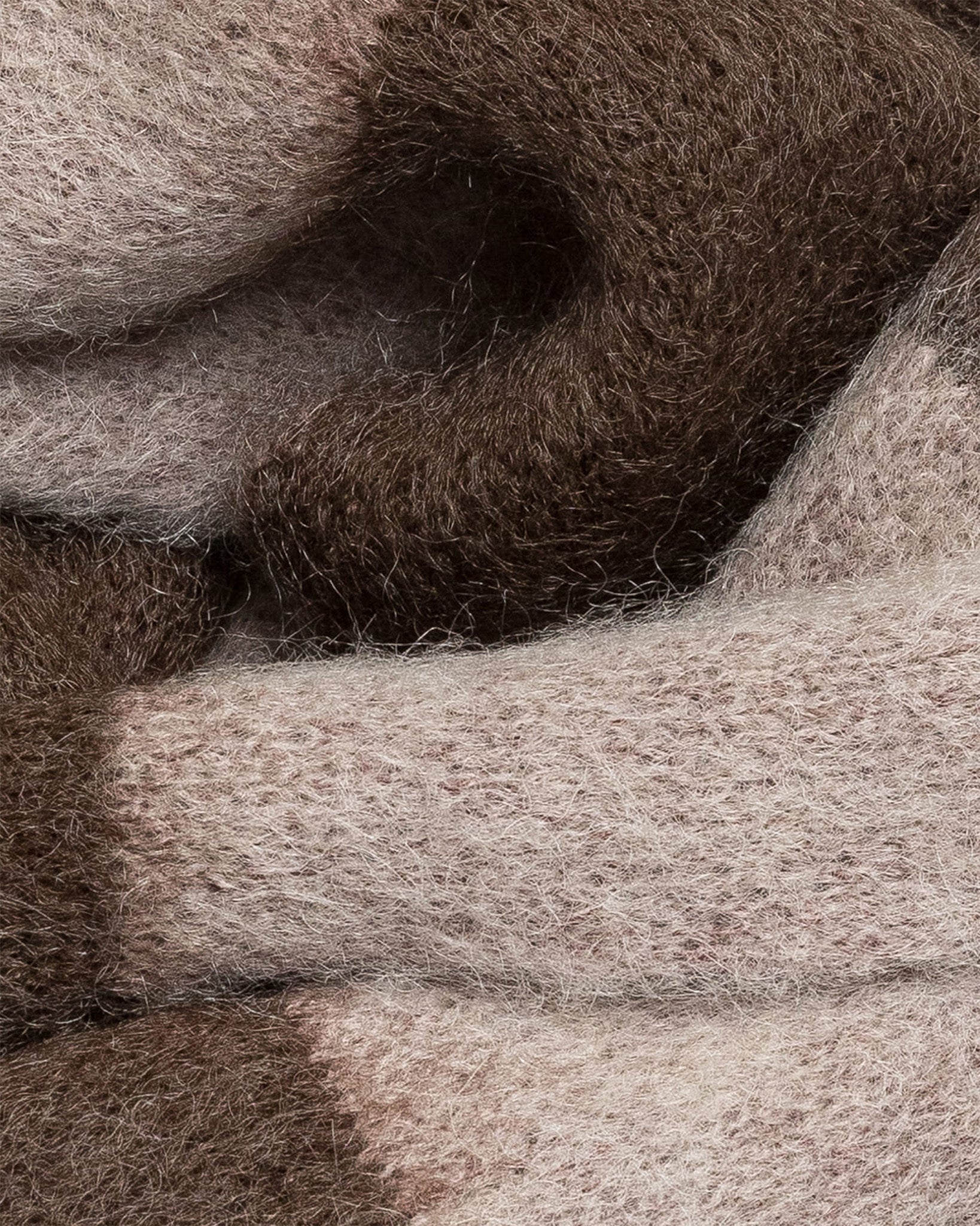 Wool Mohair Striped Knit Scarf