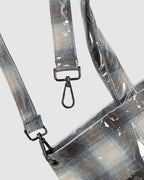 PVC Plaid Cross Body Tote Beige/Blue