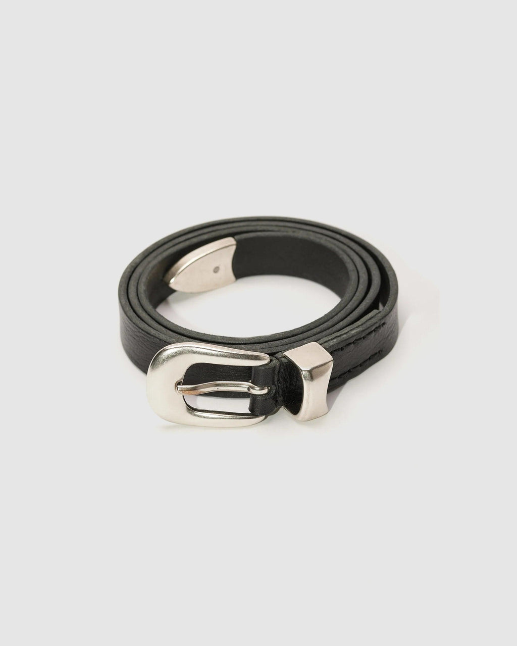 2cm Belt Black Leather