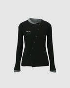 Button Slim Knit Cardigan