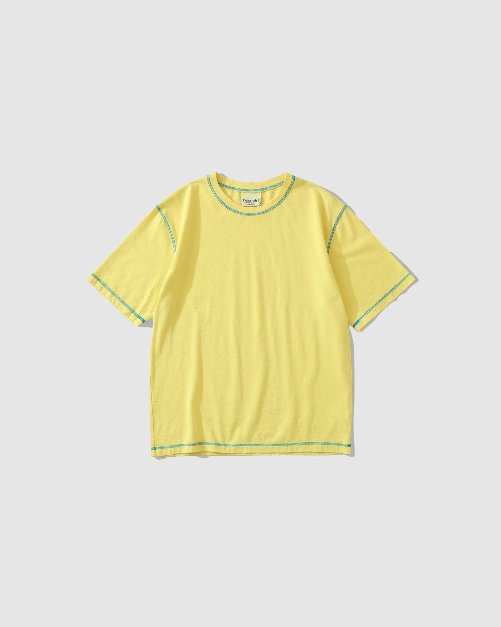 Contrast Stitch Tee LMN/AQU - {{ collection.title }} - Chinatown Country Club 
