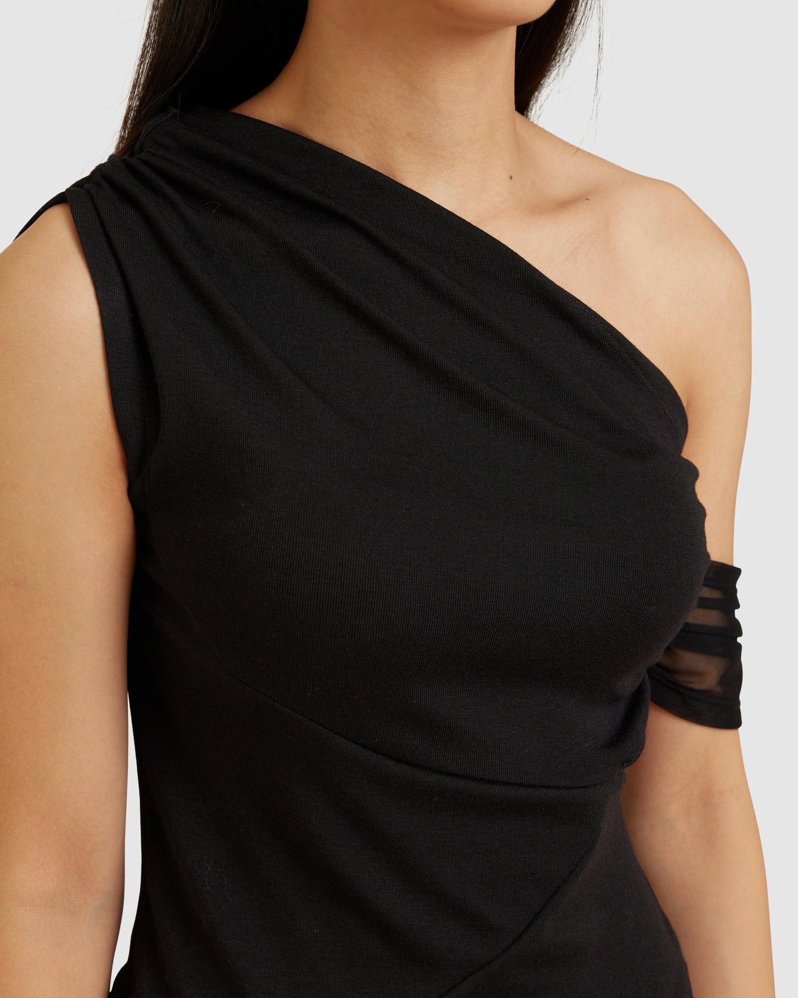 Cowl Neck Short Sleeve Top Black - {{ collection.title }} - Chinatown Country Club 