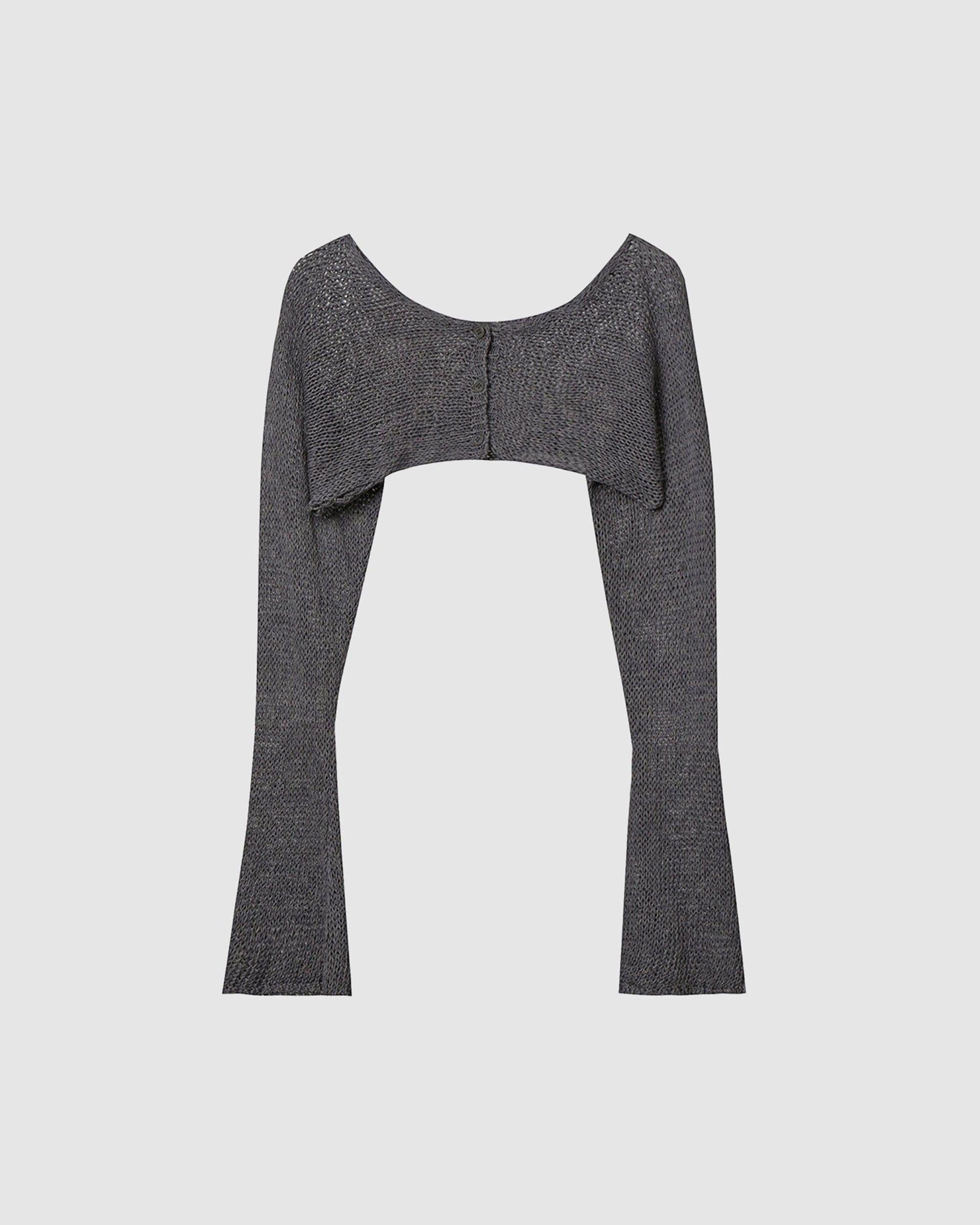 Cropped Bolero Cardigan Grey - {{ collection.title }} - Chinatown Country Club 