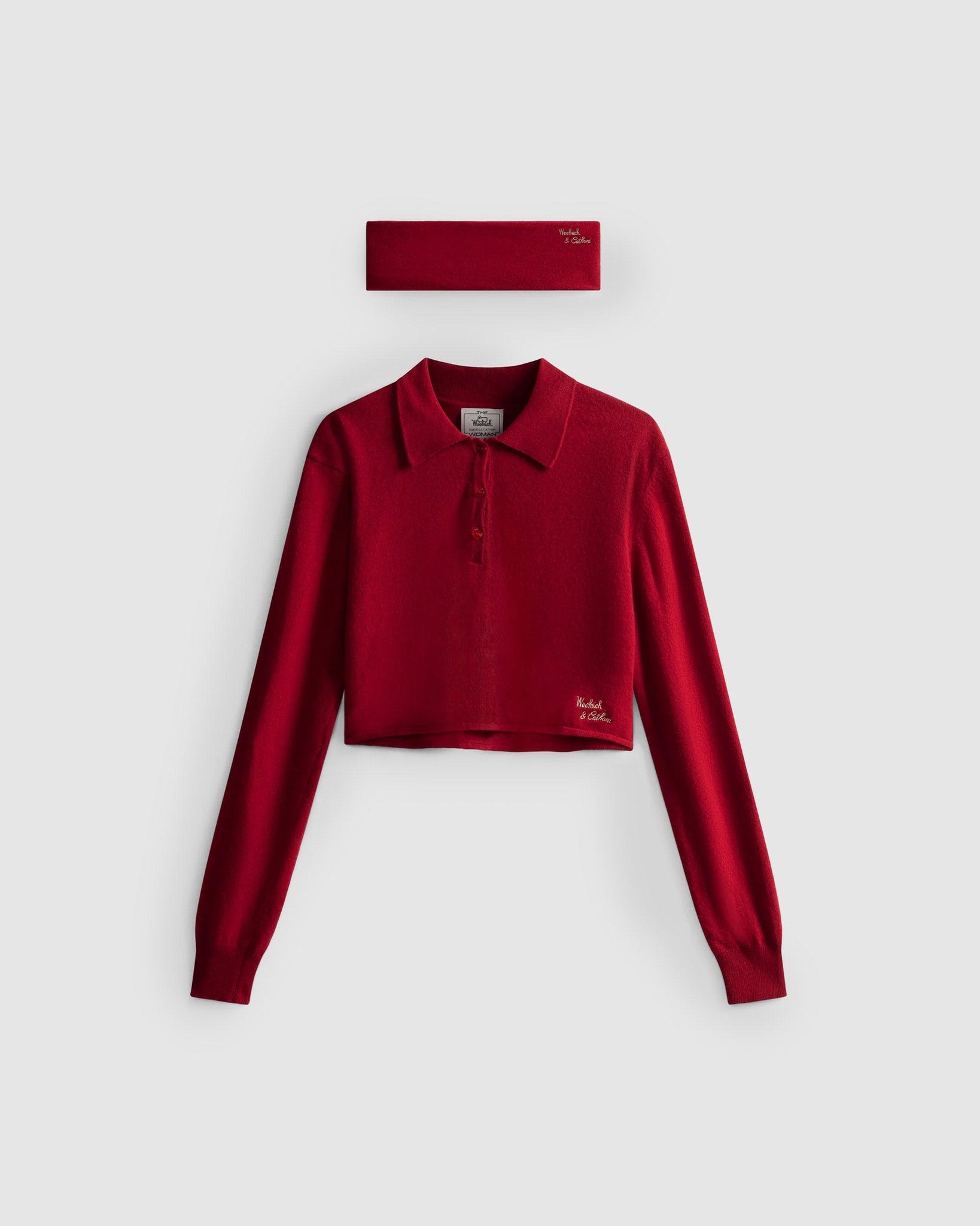 Cropped Knit Polo Set Dark Red - {{ collection.title }} - Chinatown Country Club 