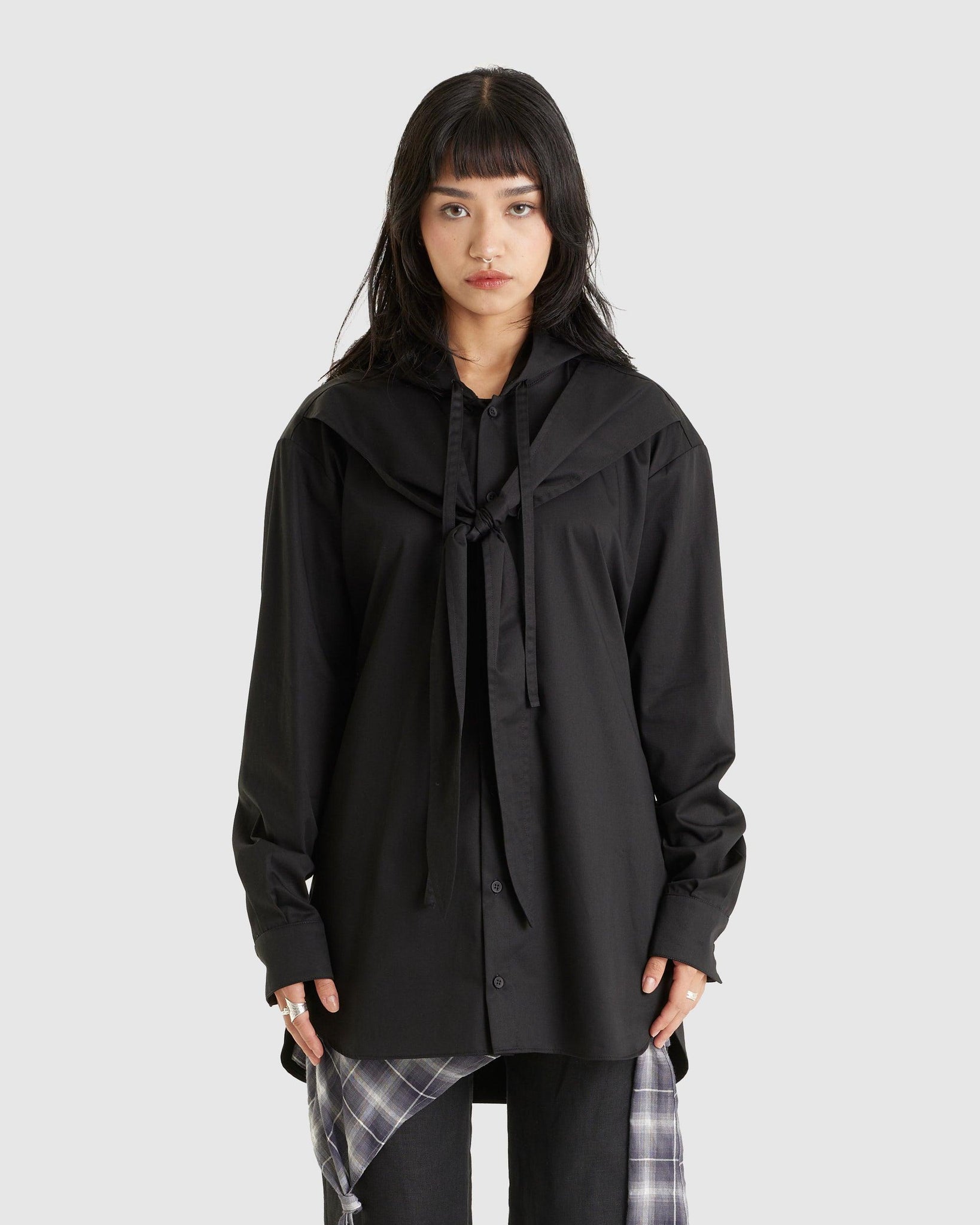 Crossed Hooded Shirt (W) - {{ collection.title }} - Chinatown Country Club 