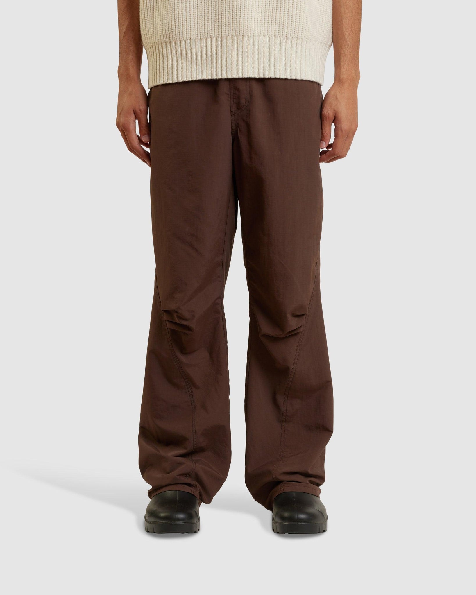 Dark Brown Rip Stop Track Pants - {{ collection.title }} - Chinatown Country Club 