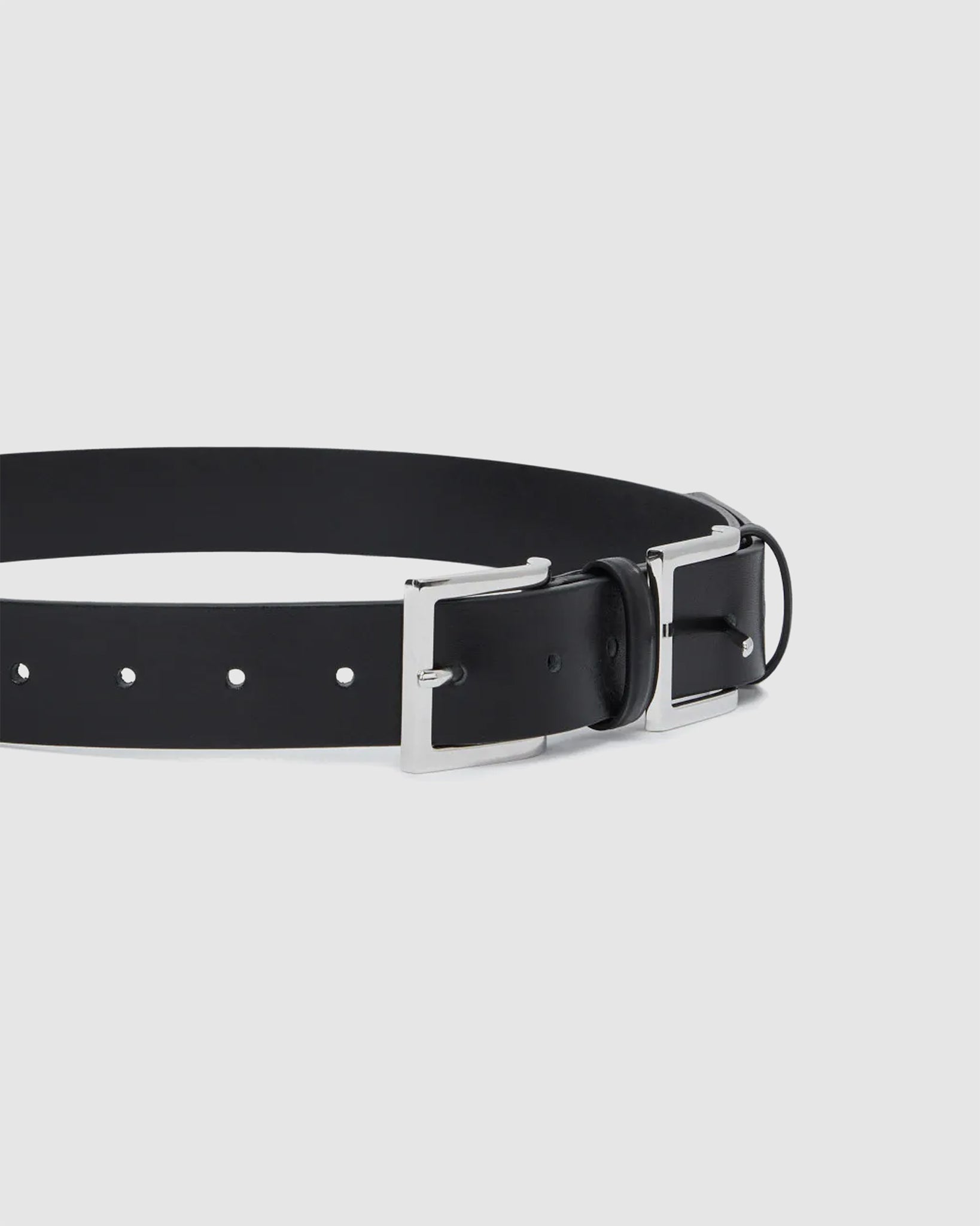 Double Buckle Leather Belt
