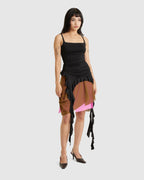 Draped Skirt Ochre/Pink - {{ collection.title }} - Chinatown Country Club 