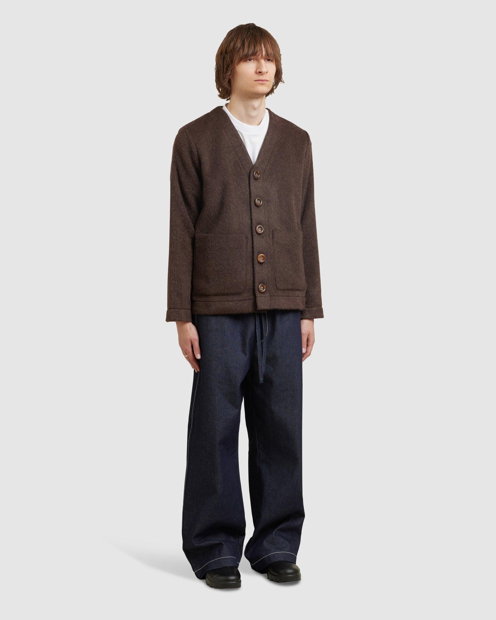 Gote Cardigan Brown Mohair - {{ collection.title }} - Chinatown Country Club 