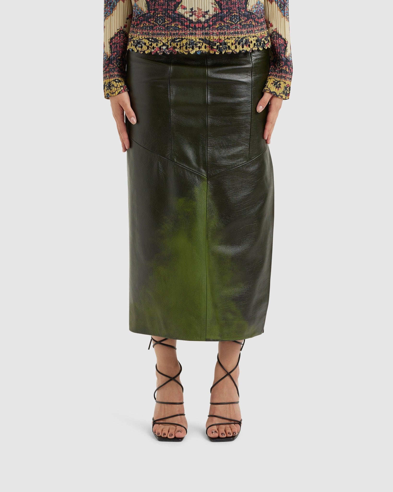 Gradient Leather Skirt - {{ collection.title }} - Chinatown Country Club 