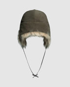Faux Fur Corduroy Earflap Cap