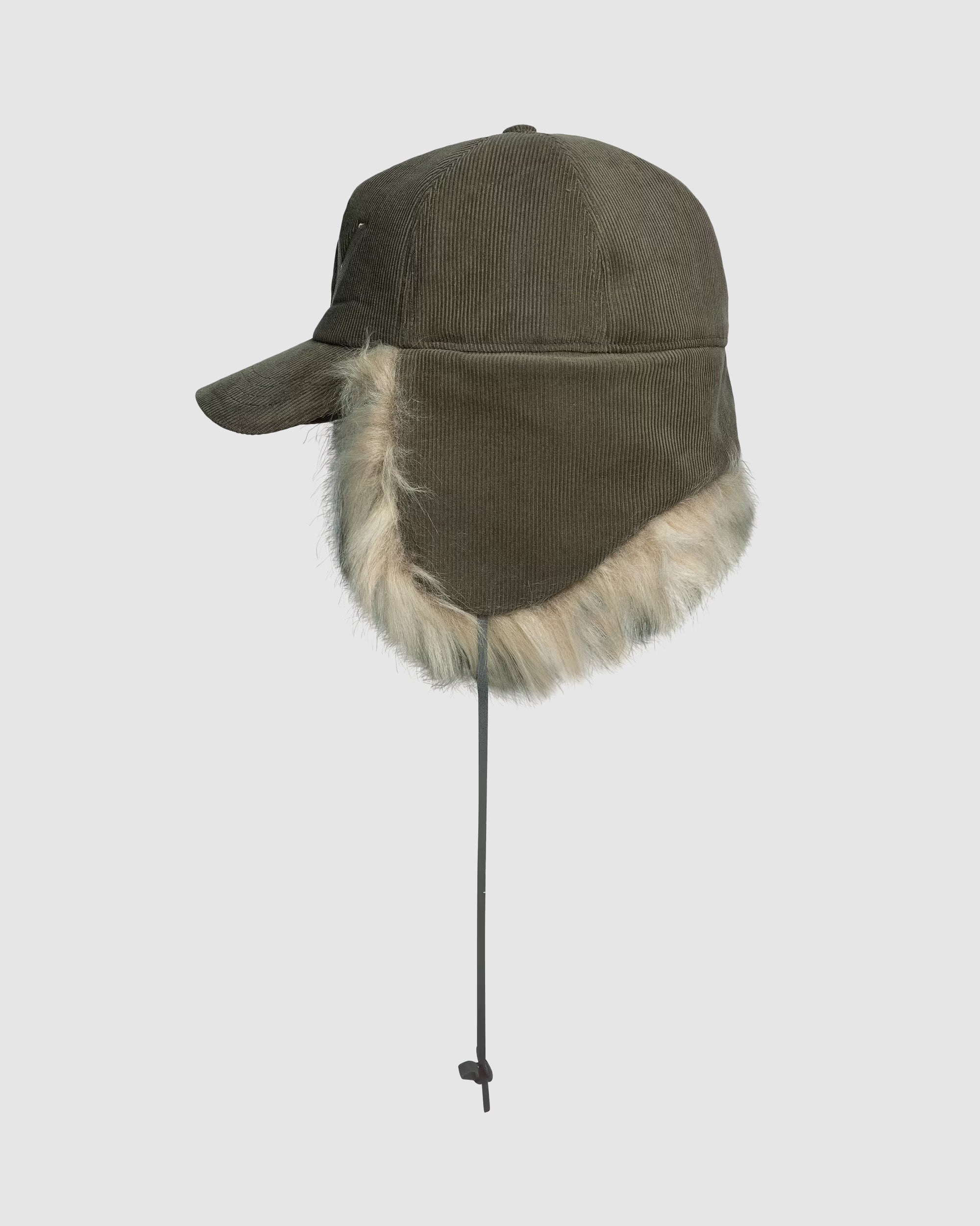 Faux Fur Corduroy Earflap Cap