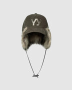 Faux Fur Corduroy Earflap Cap