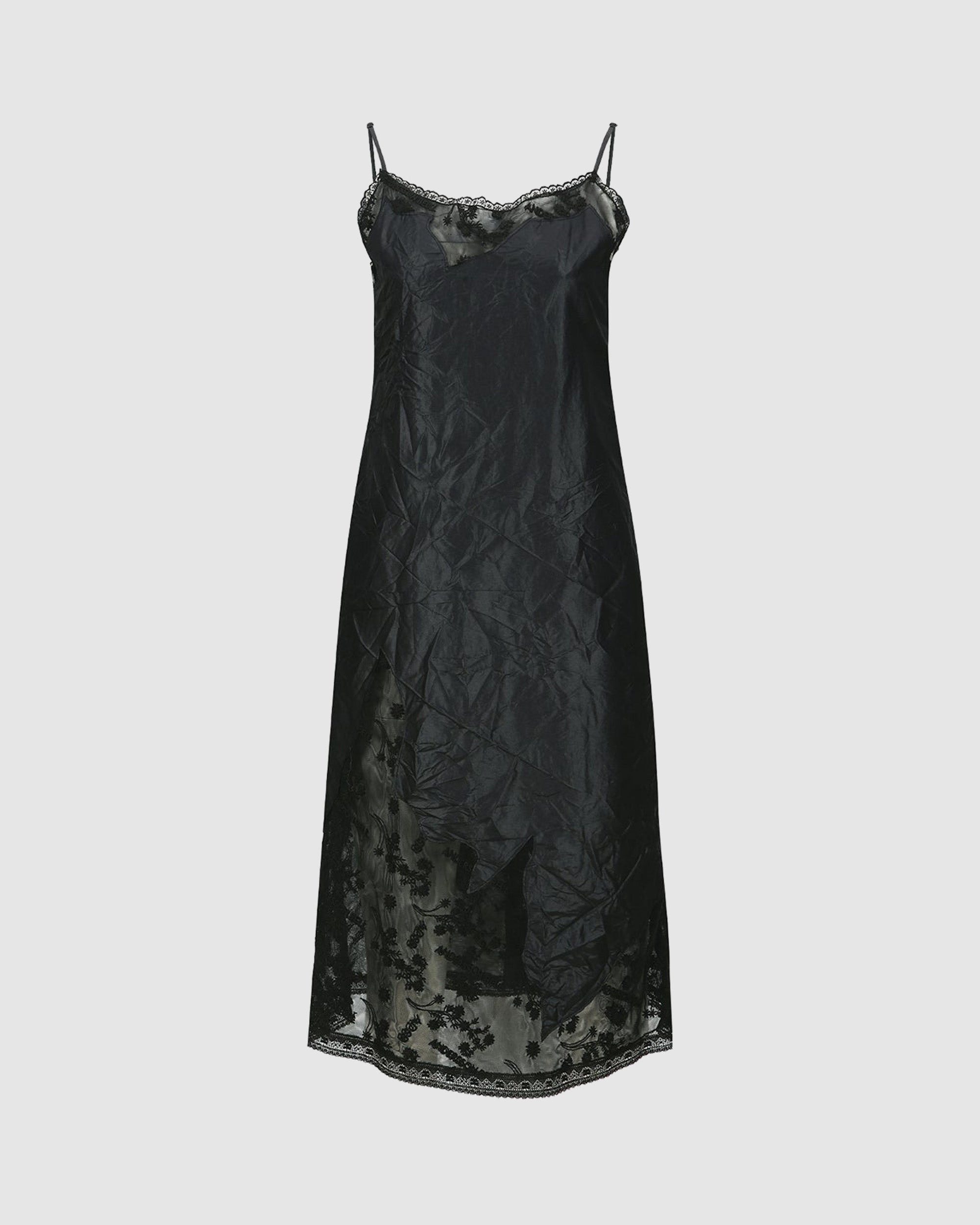 Lace Patchwork Slip Dress