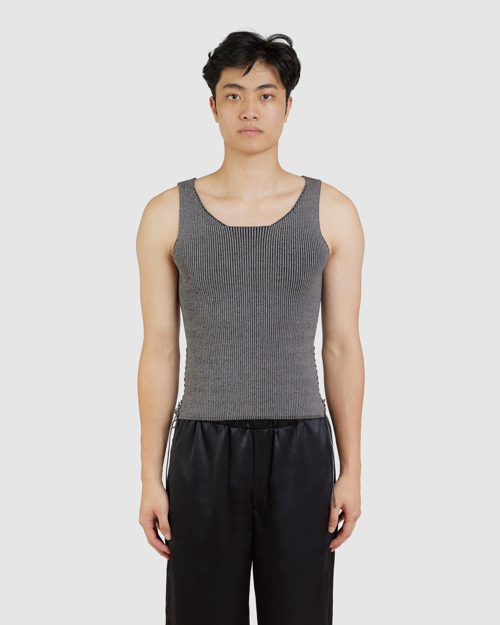 Lace Up Knit Tank Top - {{ collection.title }} - Chinatown Country Club 