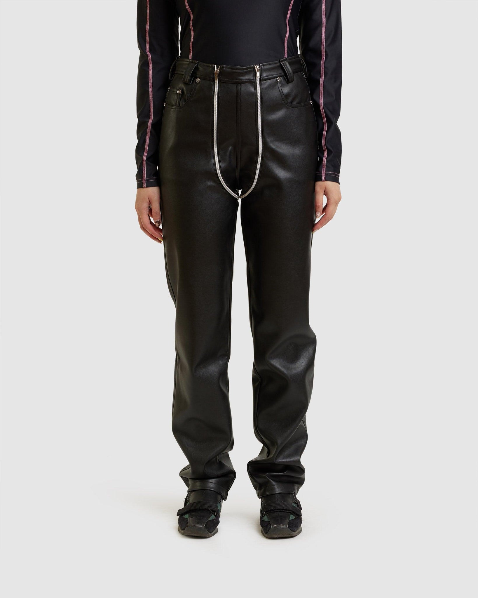 Lata Pleather Trousers - {{ collection.title }} - Chinatown Country Club 