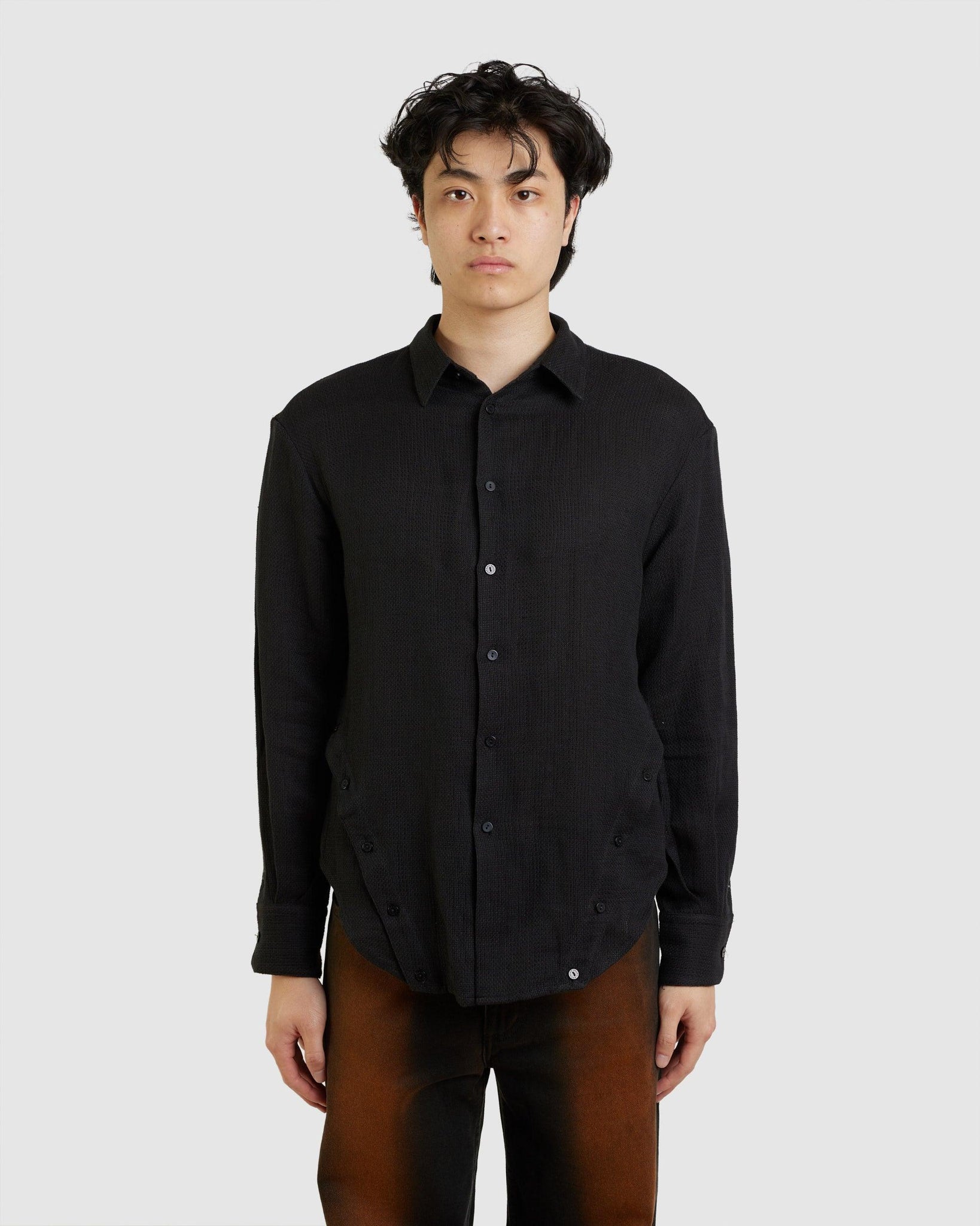 Linen Button Down Coal - {{ collection.title }} - Chinatown Country Club 