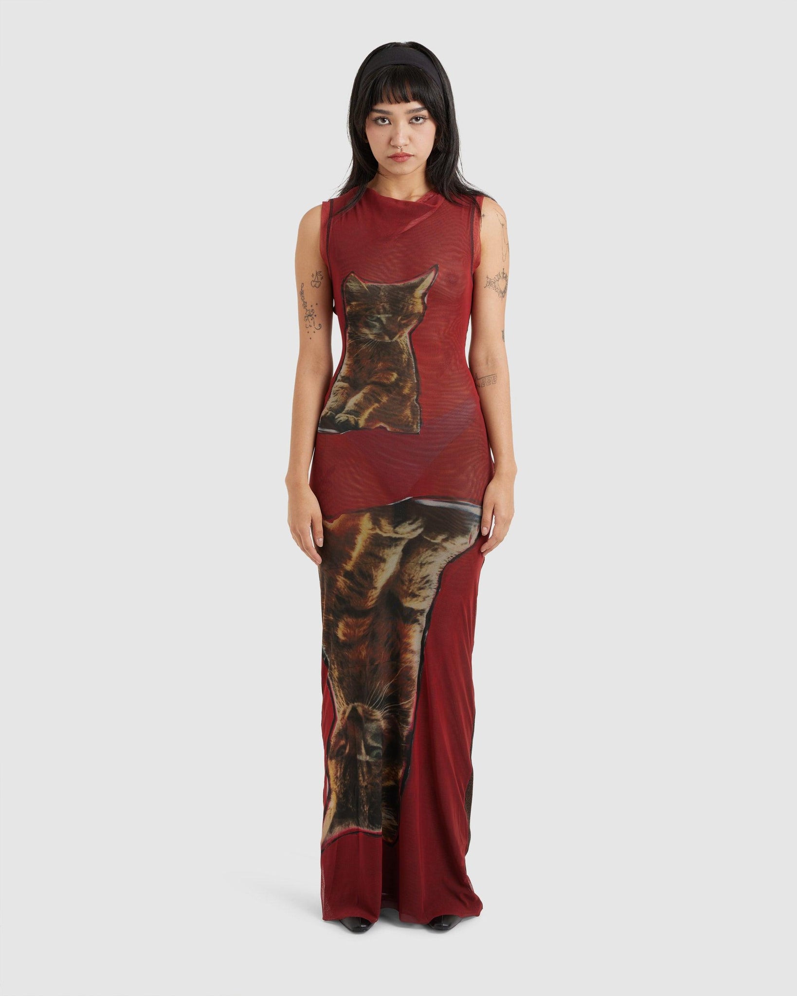 Mesh Cowl Maxi Dress - {{ collection.title }} - Chinatown Country Club 