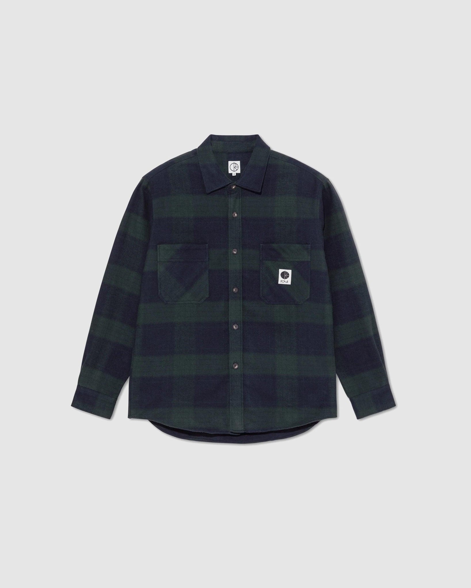 Mike LS Shirt Flannel Navy/Teal - {{ collection.title }} - Chinatown Country Club 