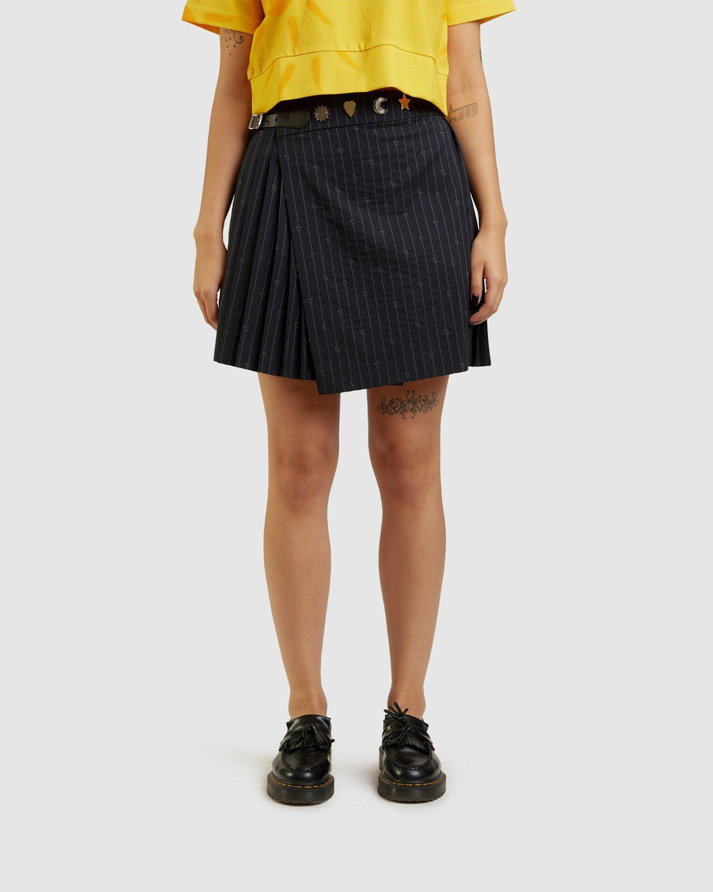 Mini Kilt Skirt Navy Gender Pinstripe - {{ collection.title }} - Chinatown Country Club 