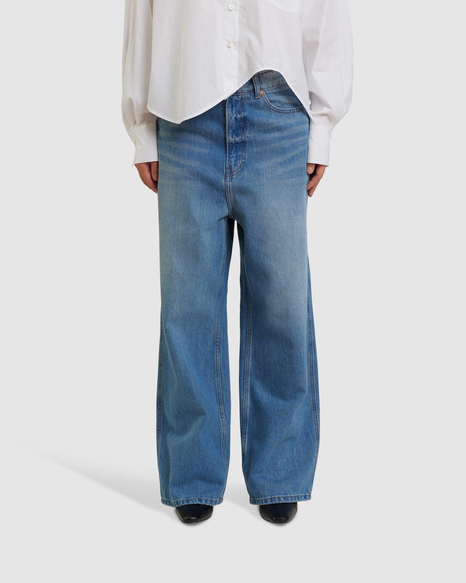 Organic Wide Denim Jeans - {{ collection.title }} - Chinatown Country Club 