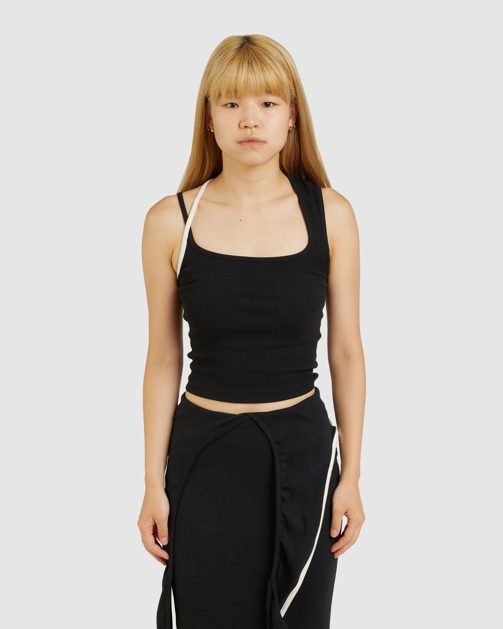 Otto Lounge Rib Tank Top Black - {{ collection.title }} - Chinatown Country Club 