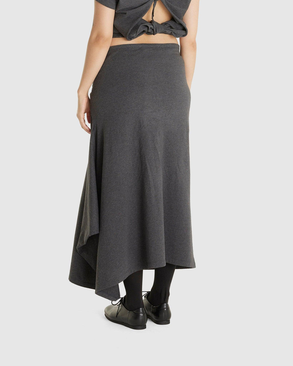 Sash Skirt Dark Grey Melange