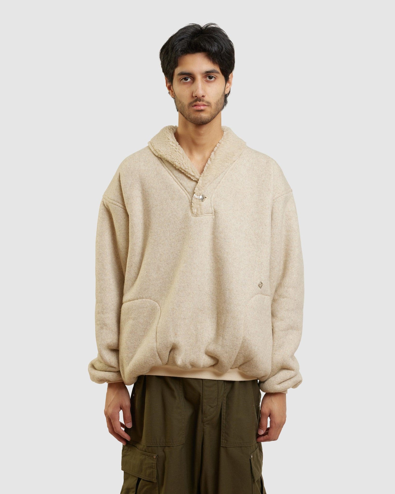 Oversized Boa Pullover Beige - {{ collection.title }} - Chinatown Country Club 