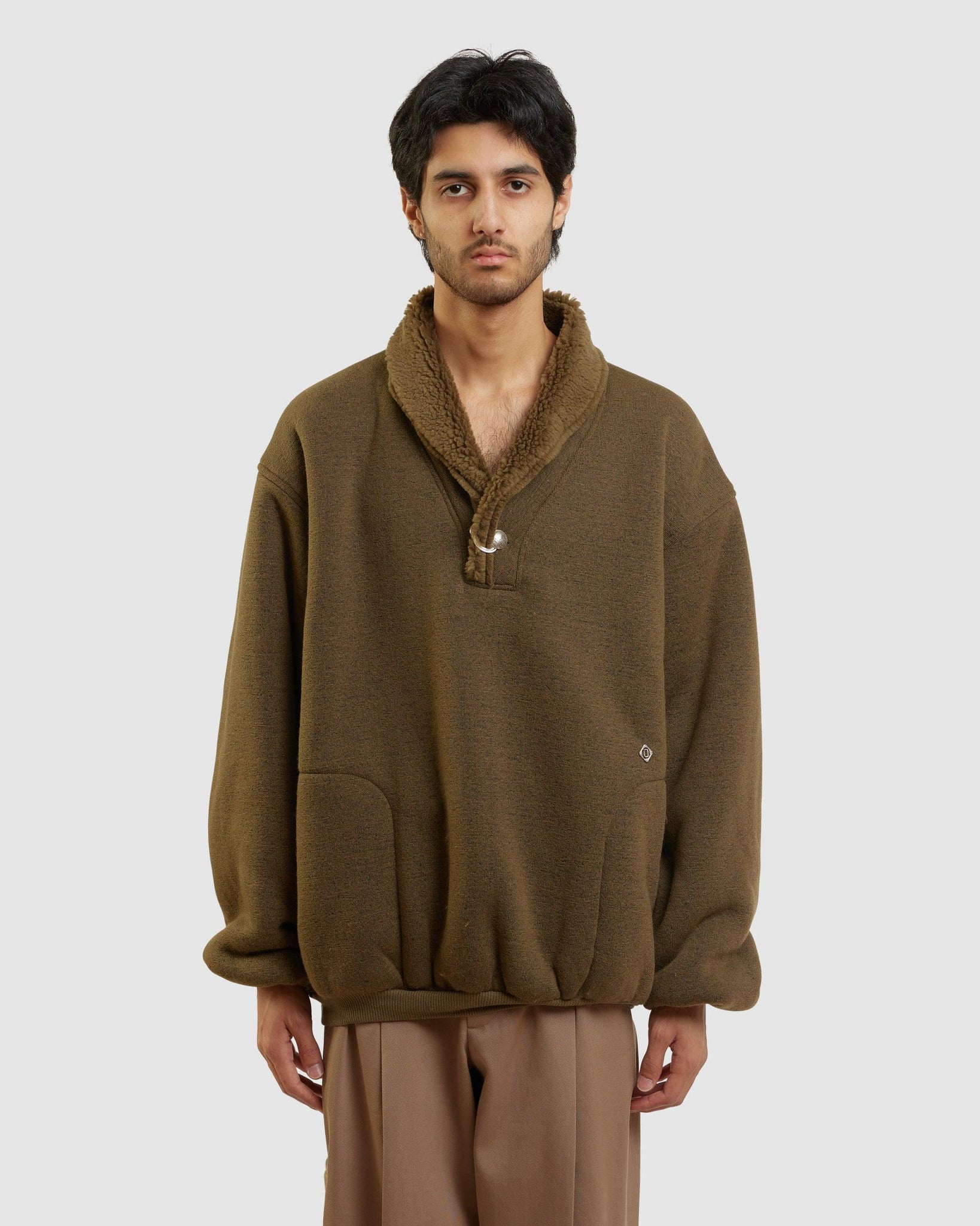 Oversized Boa Pullover Khaki - {{ collection.title }} - Chinatown Country Club 