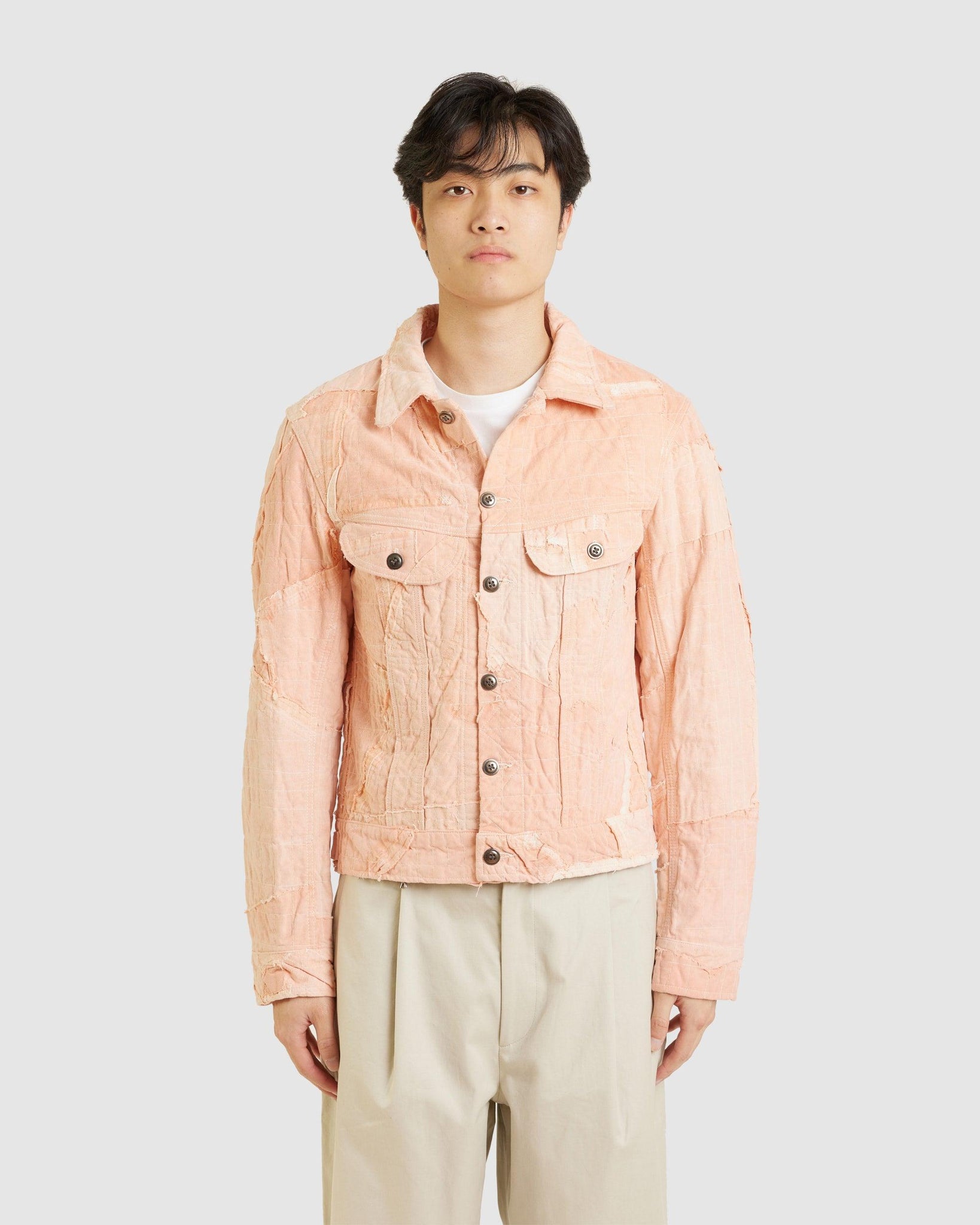 Pink Stitchwork Trucker Jacket - {{ collection.title }} - Chinatown Country Club 