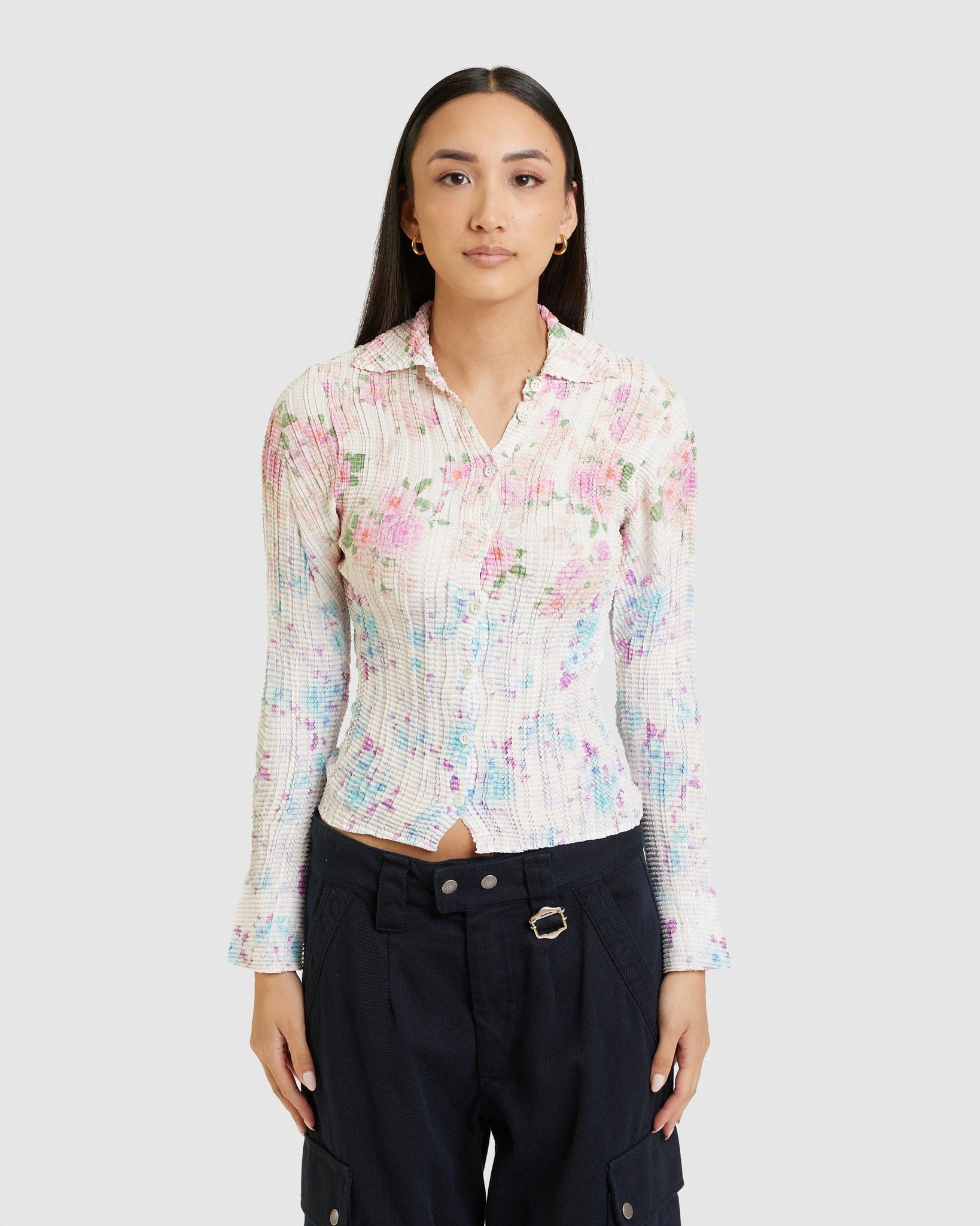Pixie Faded Floral Pleat Top - {{ collection.title }} - Chinatown Country Club 