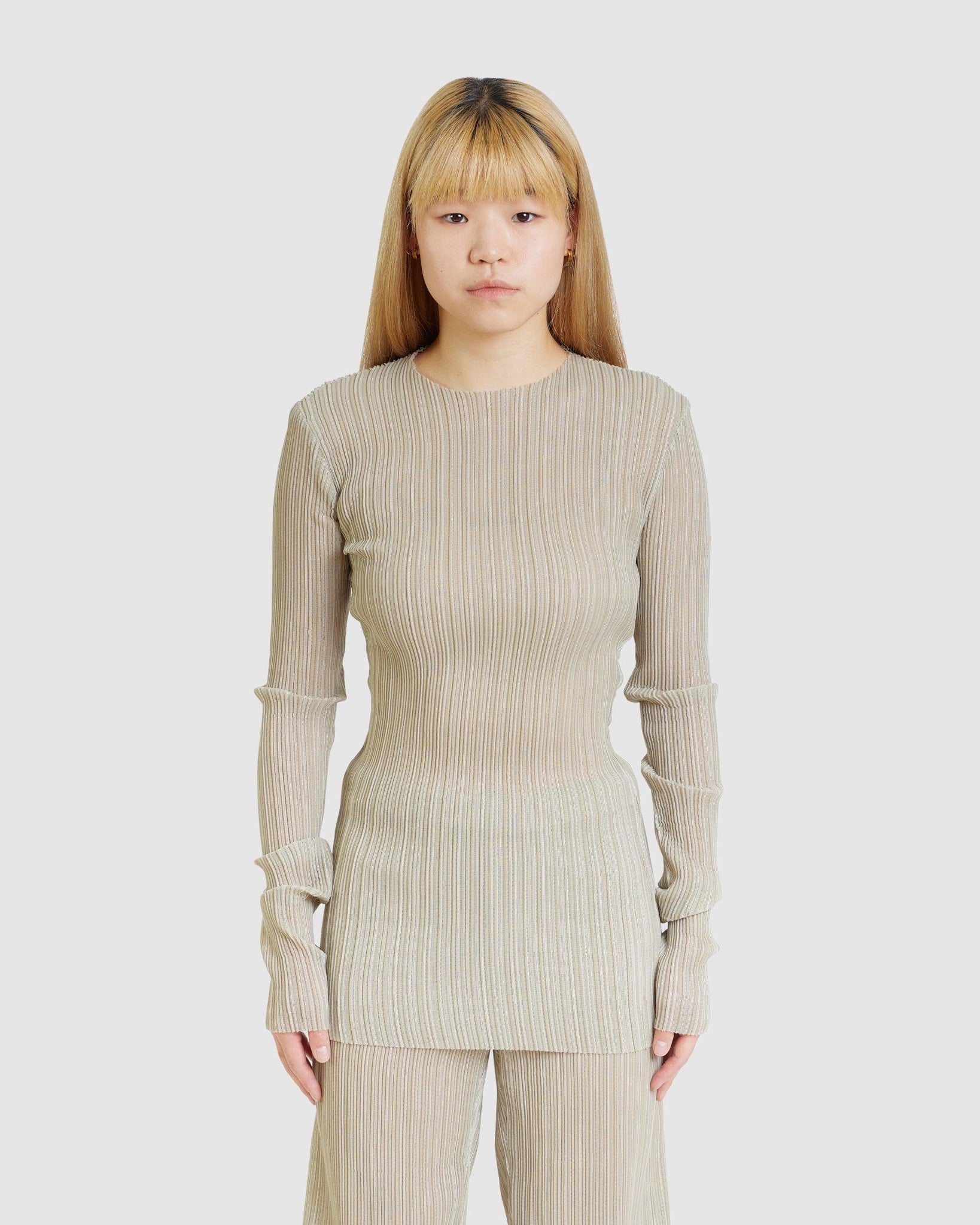 Pleated Long Sleeve Top (W) - {{ collection.title }} - Chinatown Country Club 