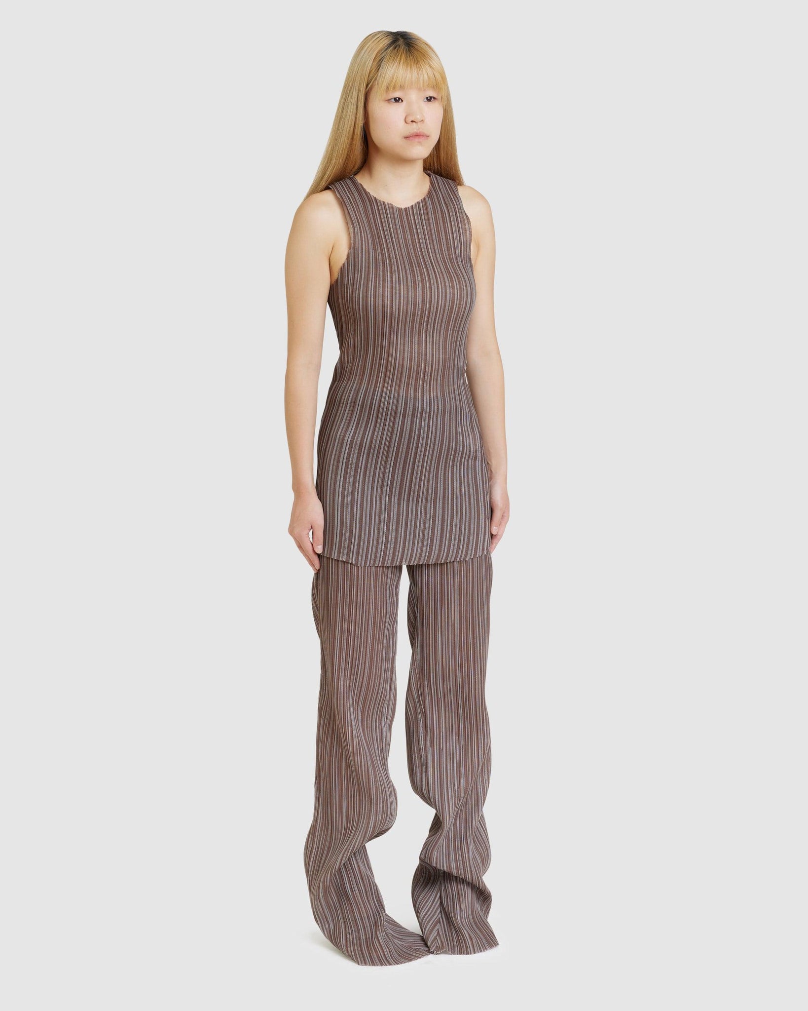Pleated Mermaid Pants Brown (W) - {{ collection.title }} - Chinatown Country Club 