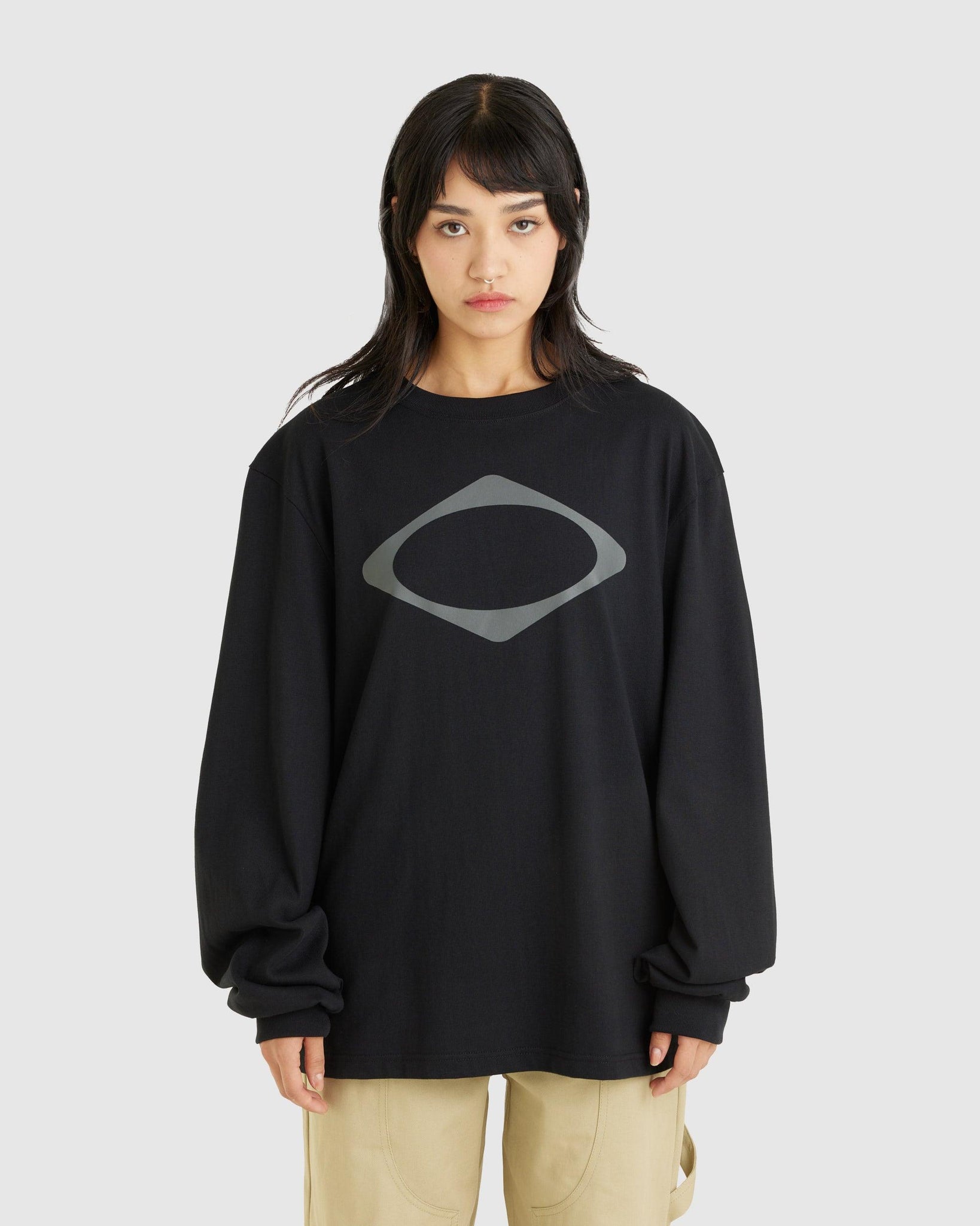 Rhombus Long Sleeve Black (W) - {{ collection.title }} - Chinatown Country Club 