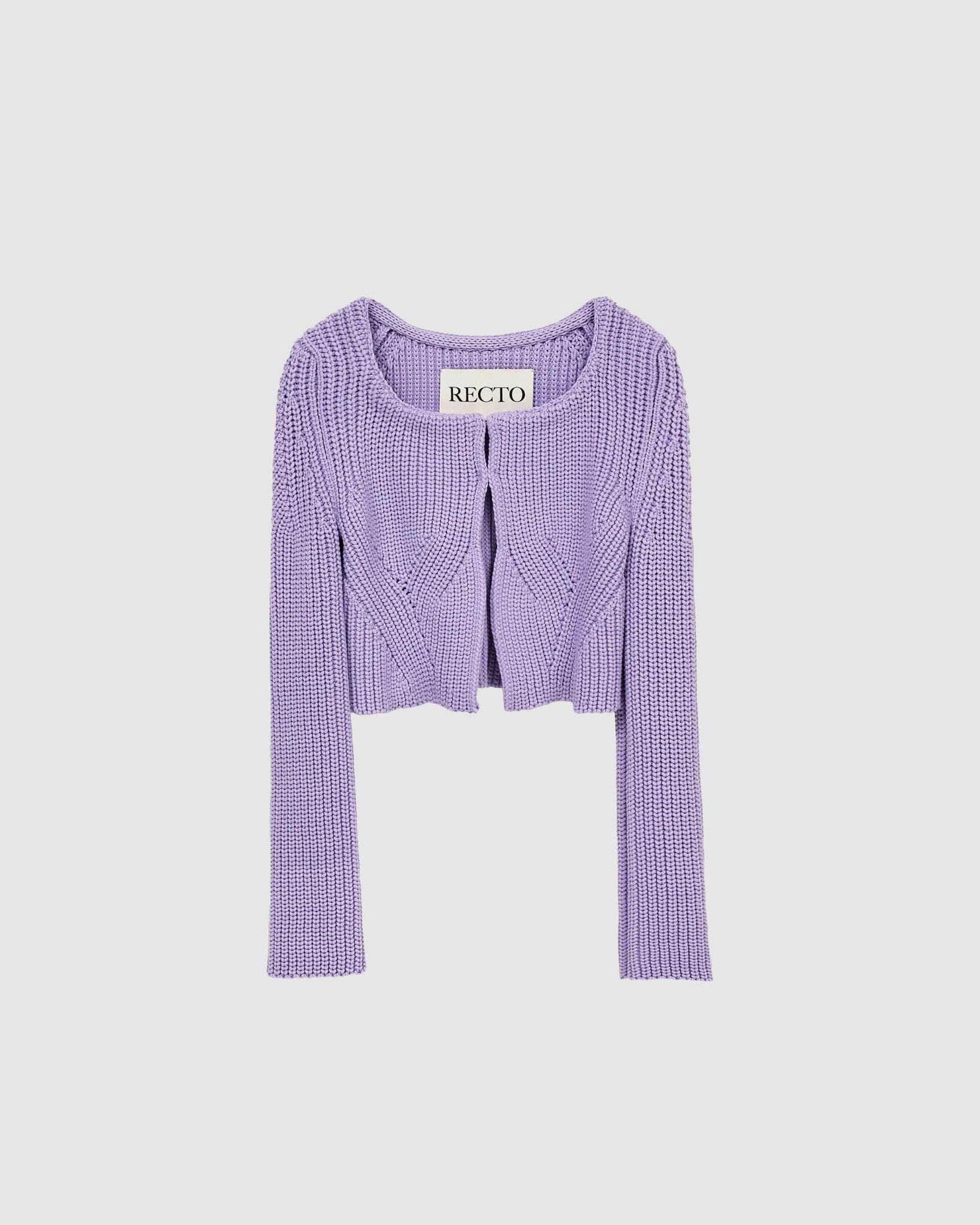 Scoop Neck Chunky Cardigan Lilac - {{ collection.title }} - Chinatown Country Club 