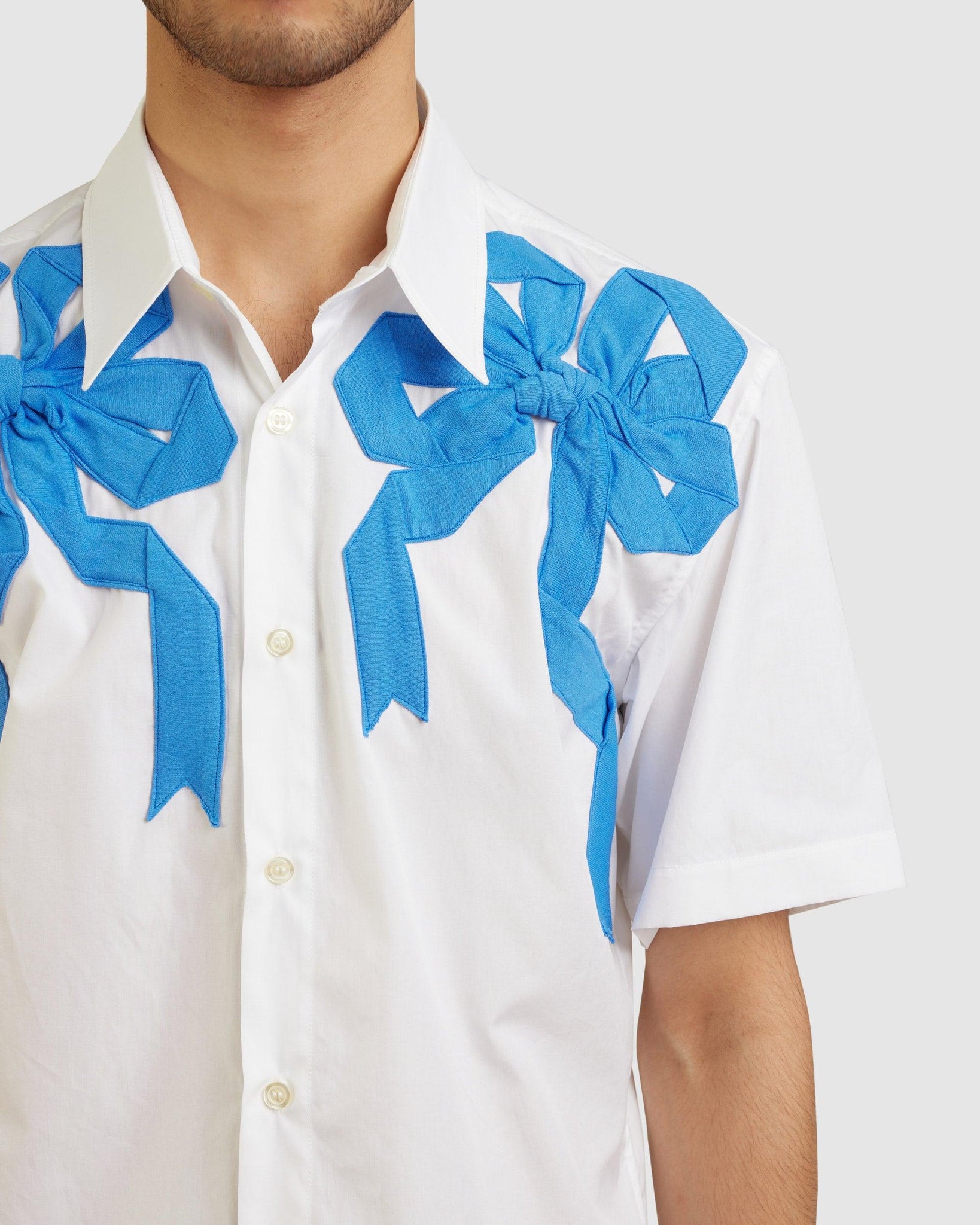 Shirt with Jersey Bows Blue - {{ collection.title }} - Chinatown Country Club 