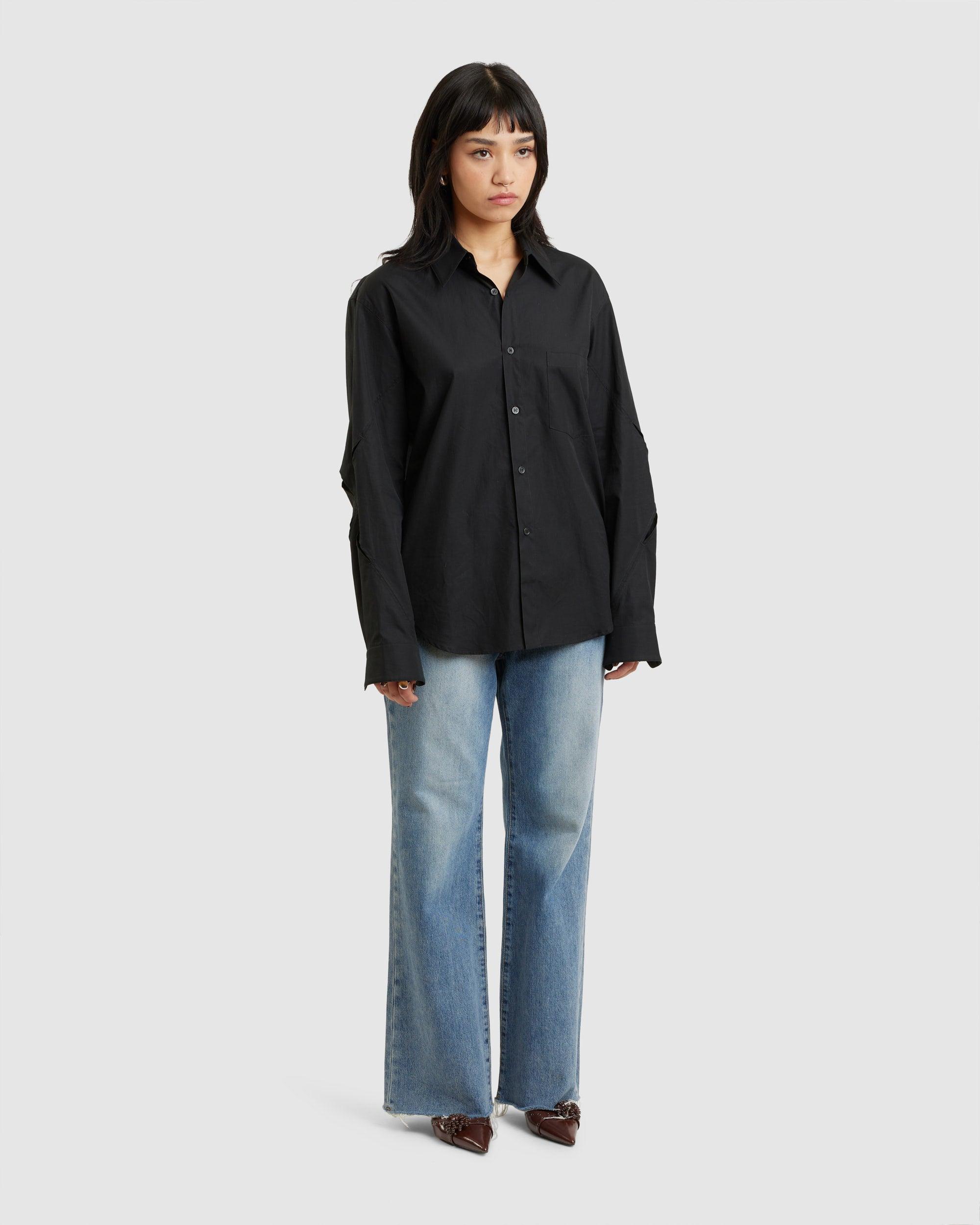 Slash Monogram Shirt Black (W) - {{ collection.title }} - Chinatown Country Club 
