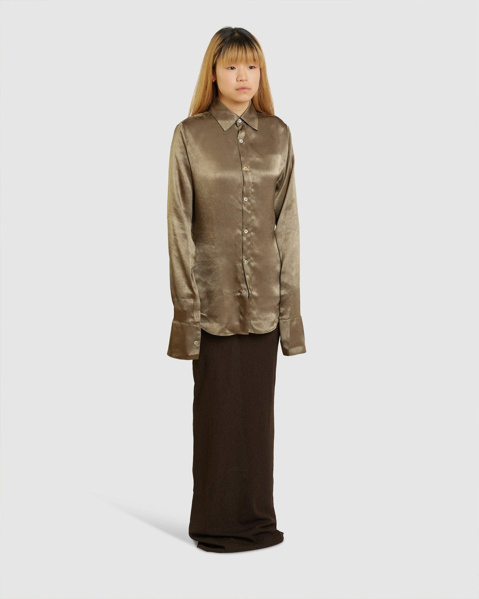 Slim Shirt Khaki (W) - {{ collection.title }} - Chinatown Country Club 