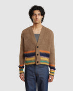 Stripe Hem Cardigan Light Brown - {{ collection.title }} - Chinatown Country Club 