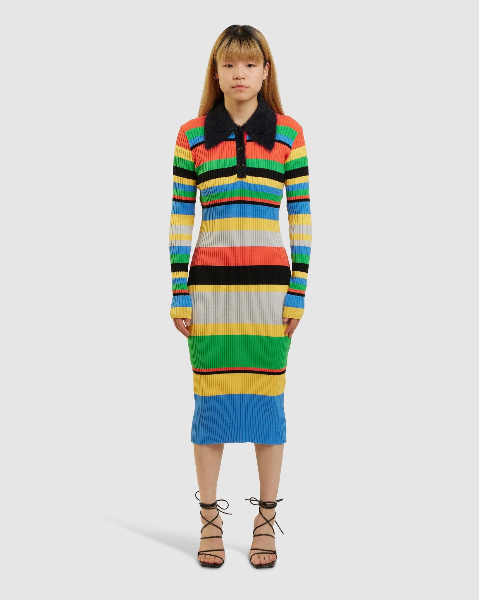 Stripe Polo Knit Dress - {{ collection.title }} - Chinatown Country Club 