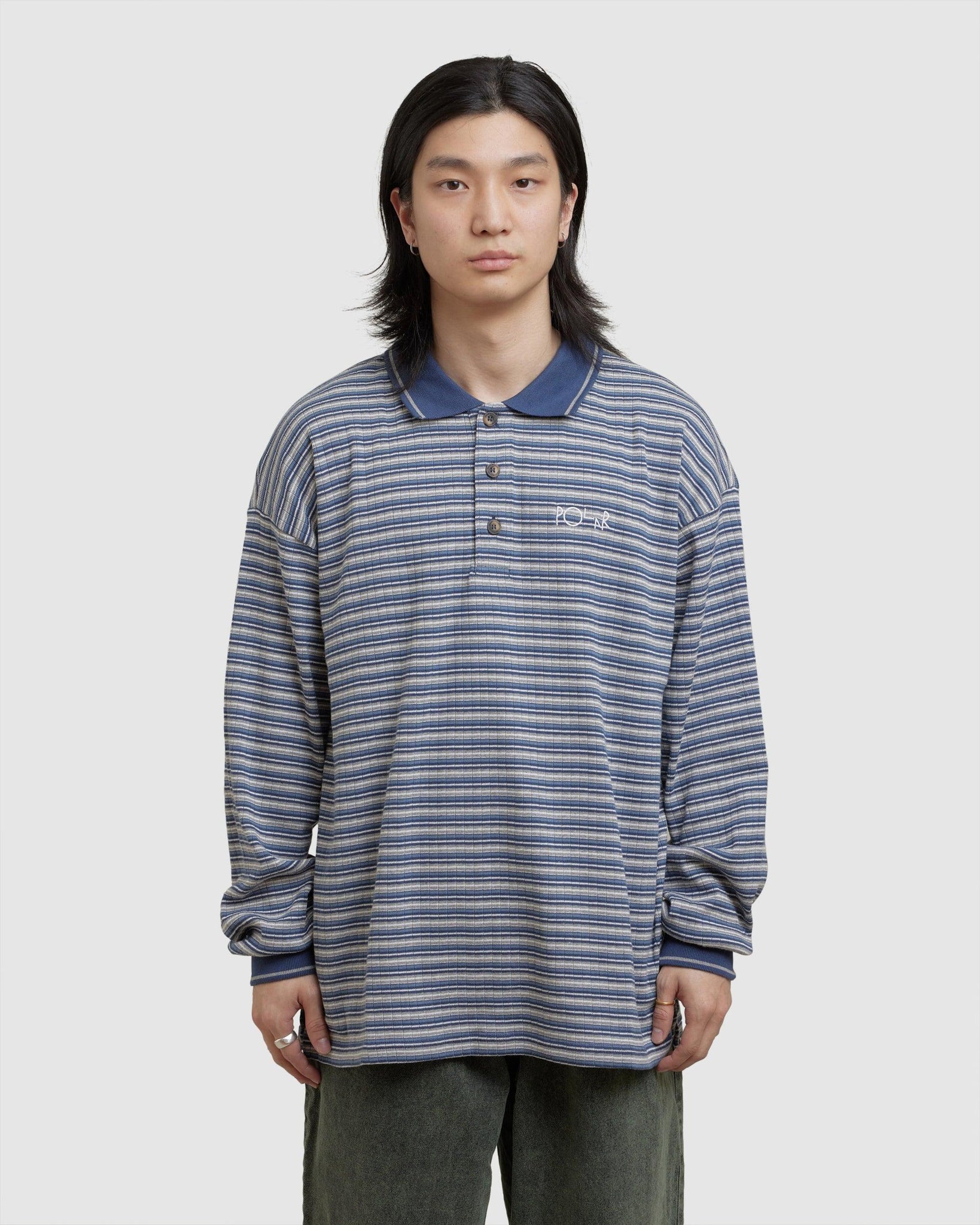 Stripe Polo Long Sleeve - {{ collection.title }} - Chinatown Country Club 