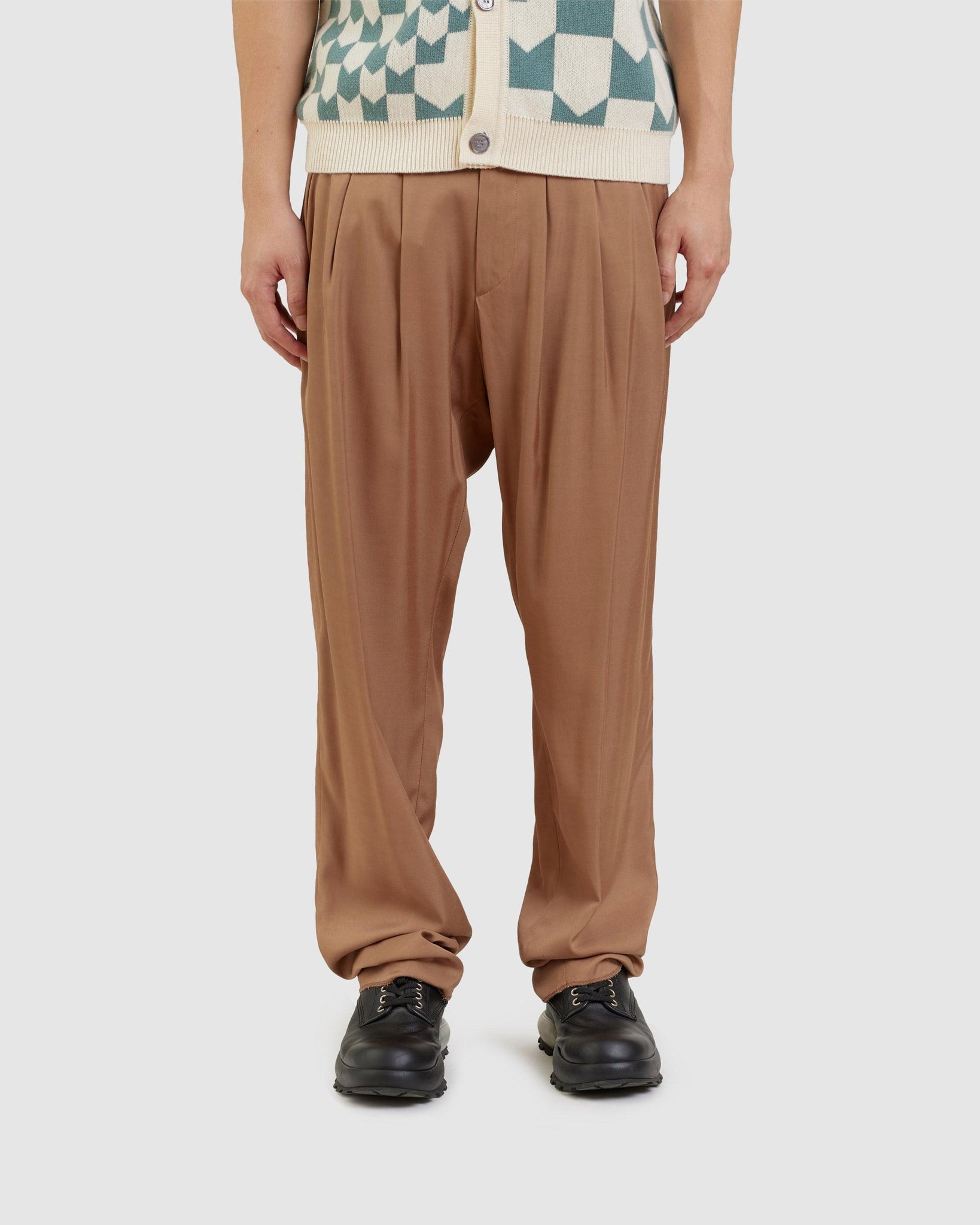 Triple Pleat Pant Khaki - {{ collection.title }} - Chinatown Country Club 