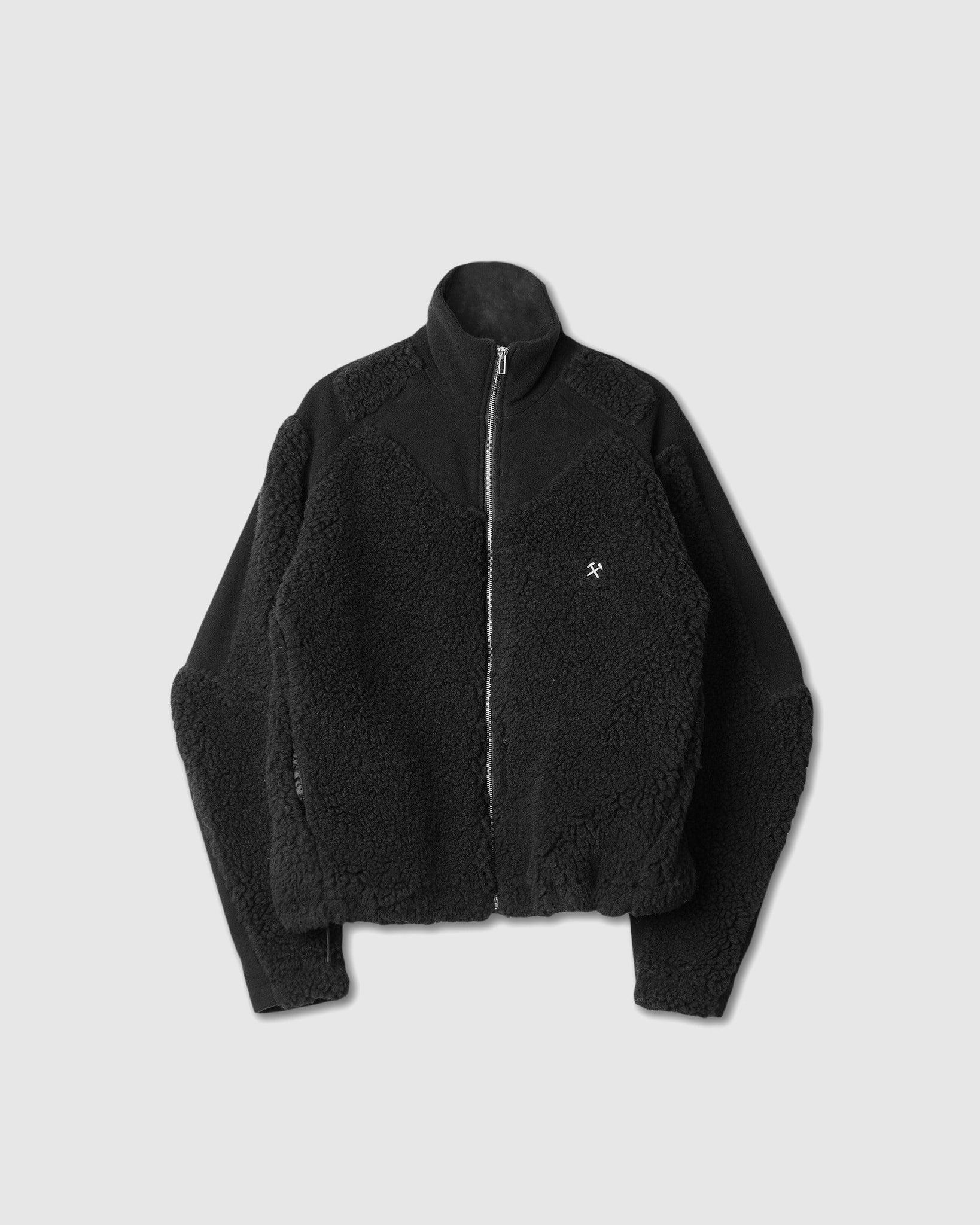 Two-Tone Fleece Jacket Black - {{ collection.title }} - Chinatown Country Club 